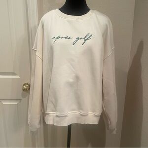 Le Lis Cream Apres Golf Sweatshirt with Green Accents